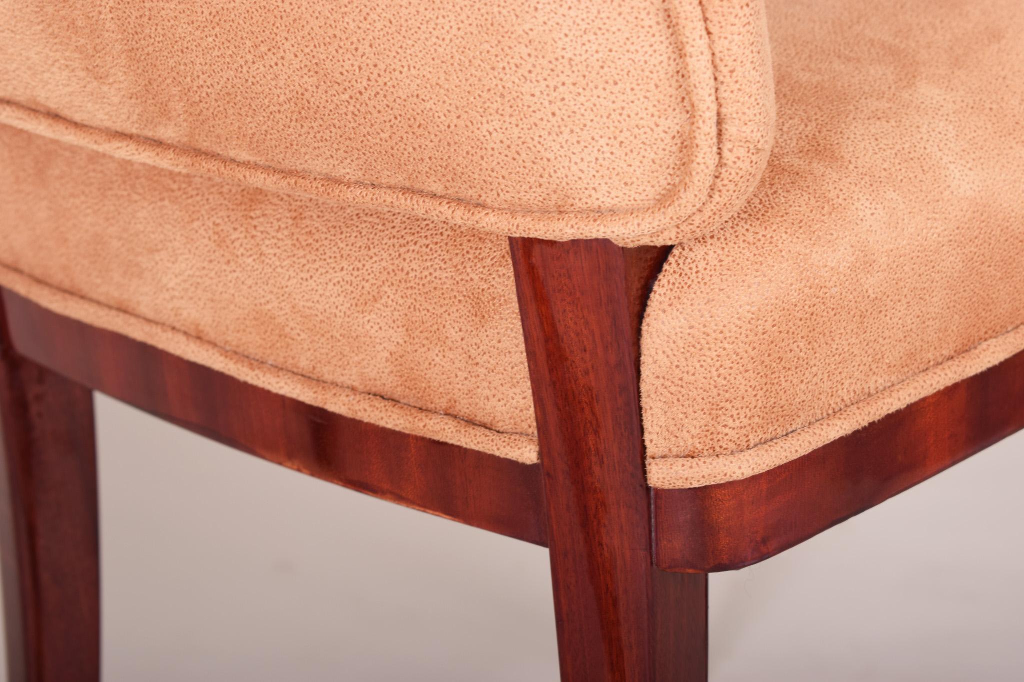 Chaise Art Déco française beige restaurée, conçue par Jules Leleu, 1920-1929 en vente 2