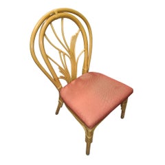 Restored Bent "Palm" Rattan Dining Side Chair, Set of 6