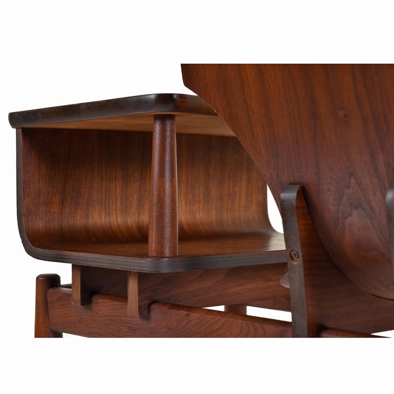 Restored Bent Walnut Plycraft Telephone Gossip Chair at 1stDibs