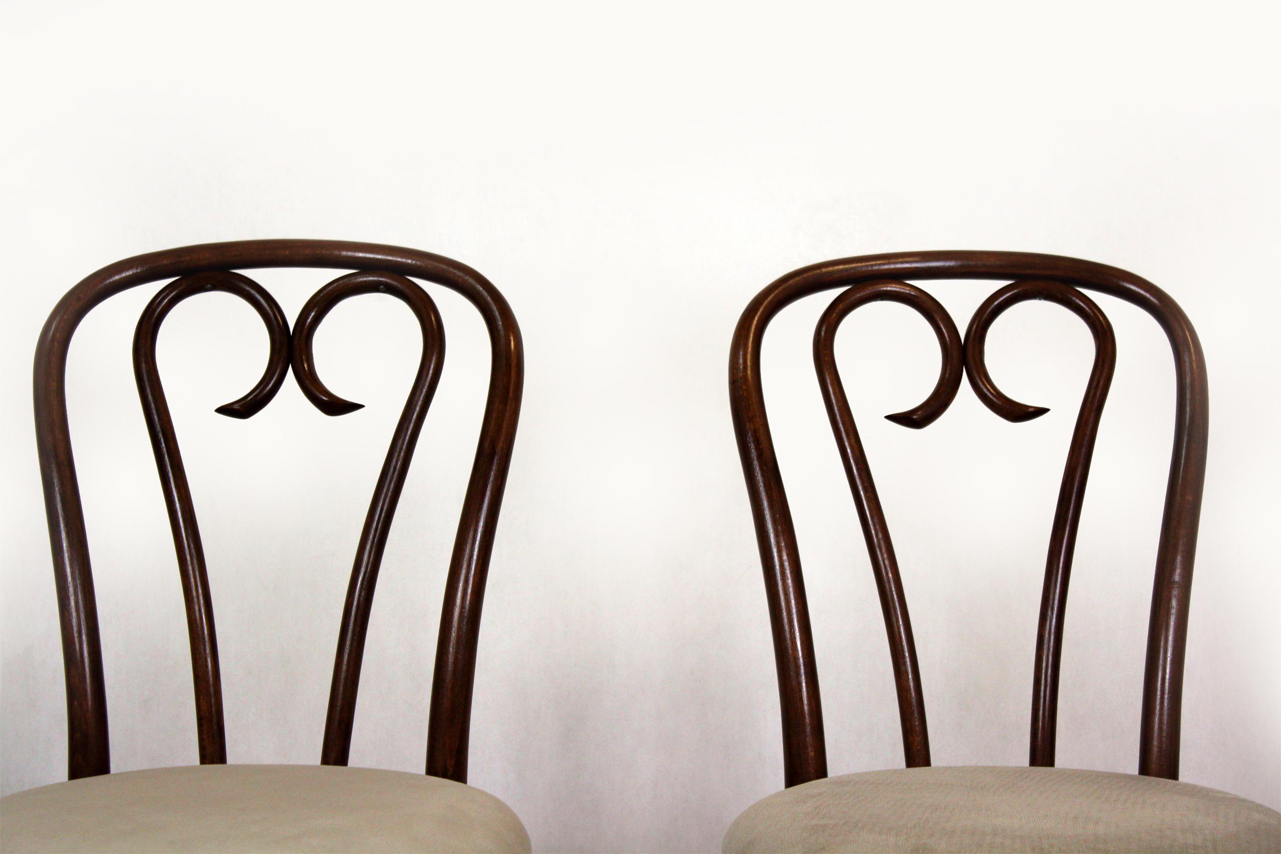 20th Century Restored Bentwood Chairs, 1950s, Set of 4 For Sale