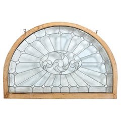 Restored Beveled & Wheel Cut Arch Top Window