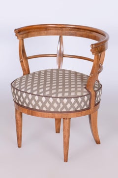 Restored Biedermeier Armchair, Cherry Tree, Upholstery, Austria, 1820s