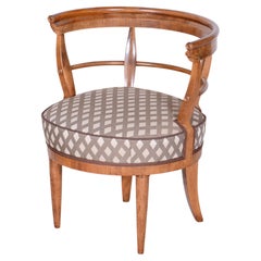 Restaurierter Biedermeier-Sessel, Kirschbaumholz, Polsterung, Österreich, 1820er Jahre