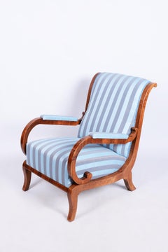 Restored Biedermeier Armchair, Oak, Spruce, Walnut, Repolished, Austria, 1830s
