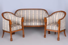 Restored Biedermeier Birch Seating Set, Revived Polish, Vienna, Austria, 1830s