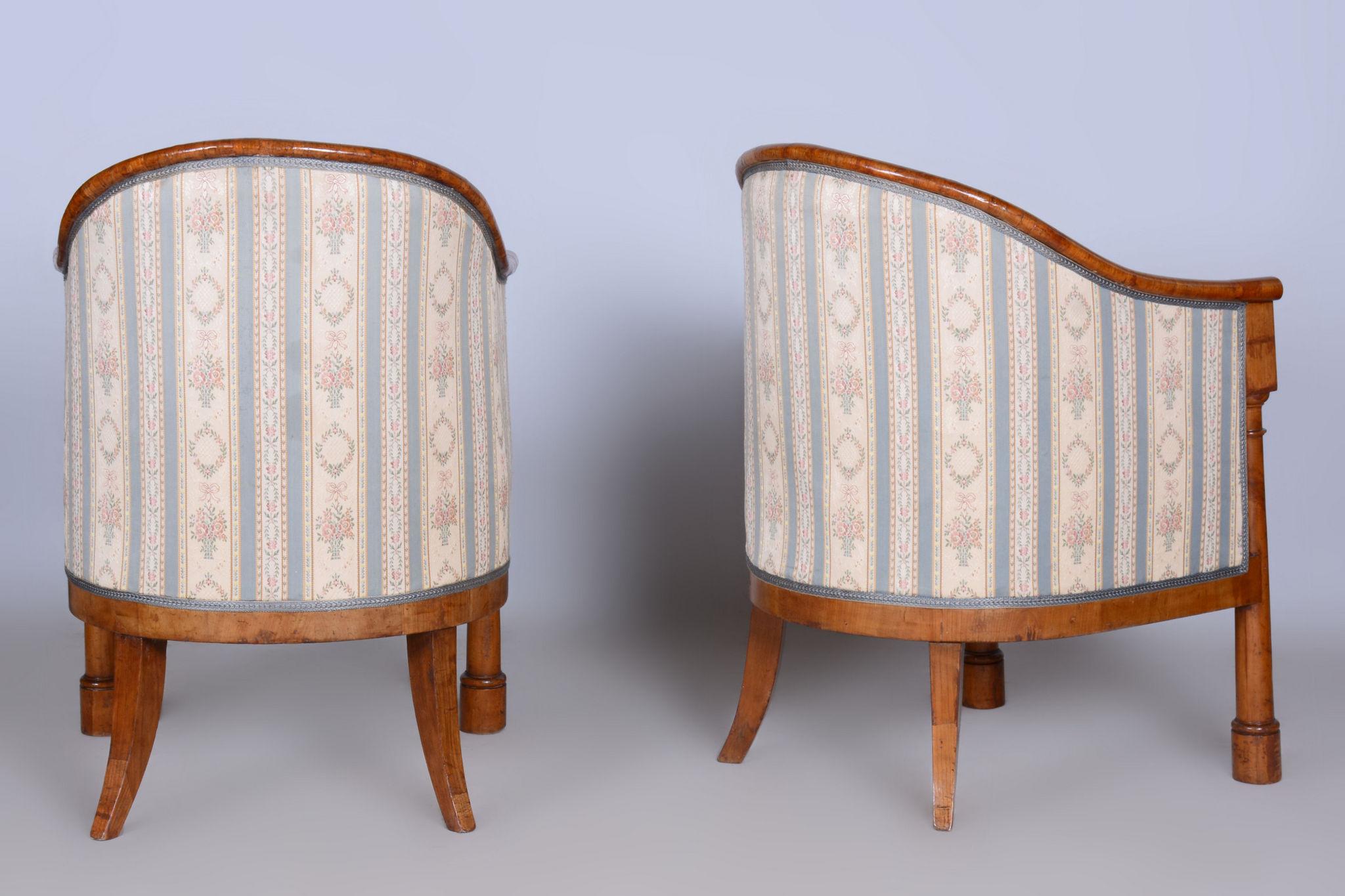 Mid-19th Century Restored Biedermeier Birch Seating Set, Revived Polish, Vienna, Austria, 1830s For Sale