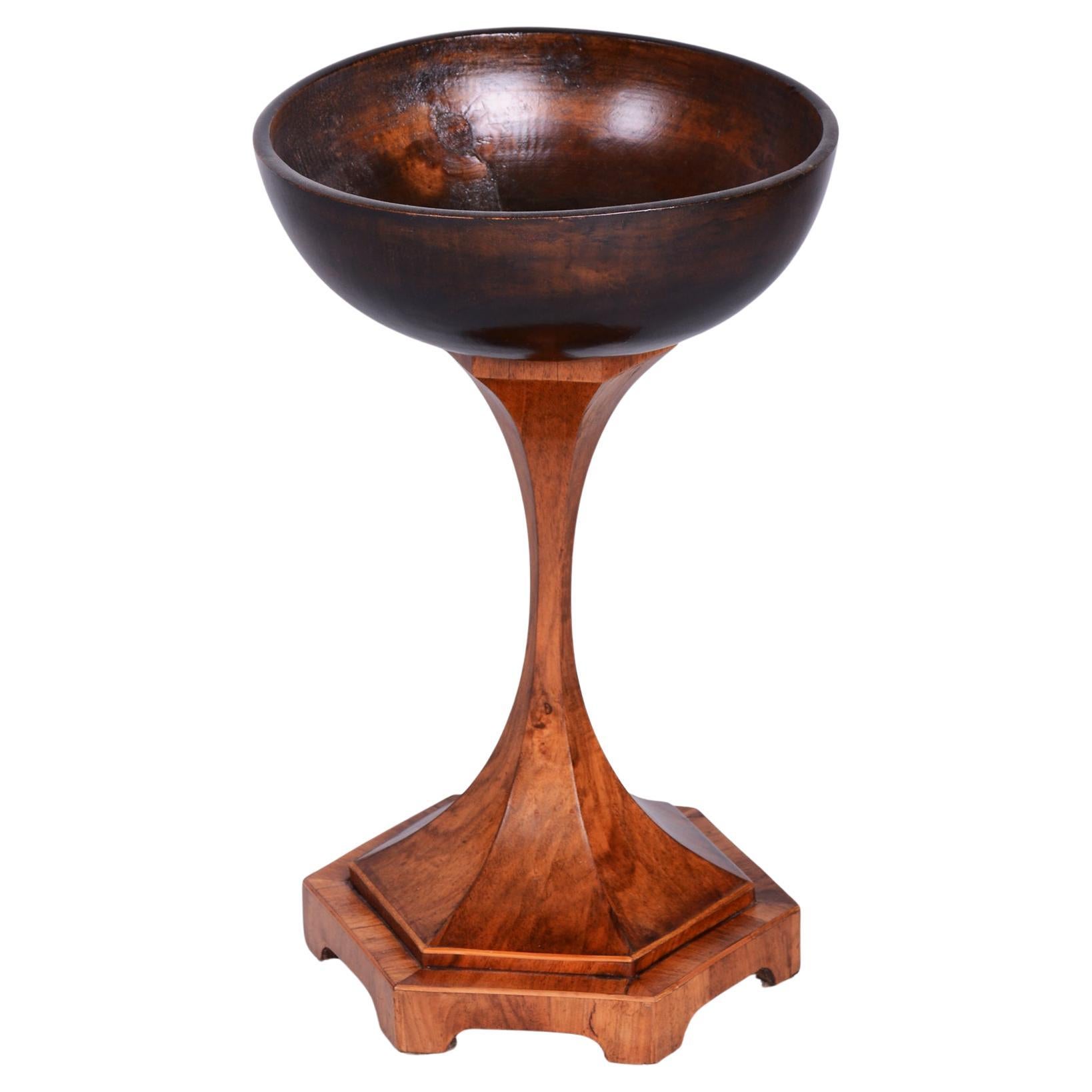 Restored Biedermeier Bowl, by Josef Danhauser, Walnut, Polished, Austria, 1820s For Sale
