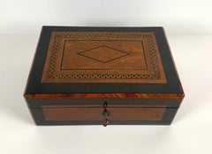 Restored Biedermeier Box, Birdseye Maple, Ebony, Rosewood, Austria circa 1820