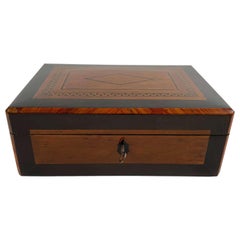 Restored Biedermeier Box, Birdseye Maple, Ebony, Rosewood, Austria circa 1820