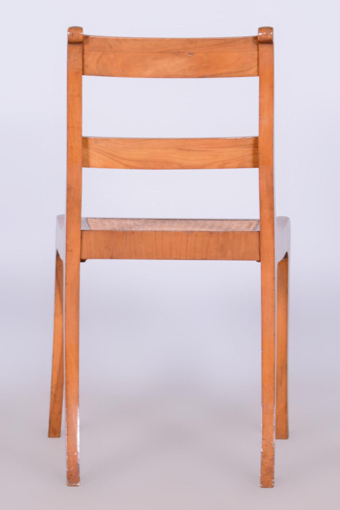 Restaurierter Biedermeier-Stuhl, Kirschbaum, Rattan, Revived Polish, Österreich, 1830er Jahre im Angebot 5