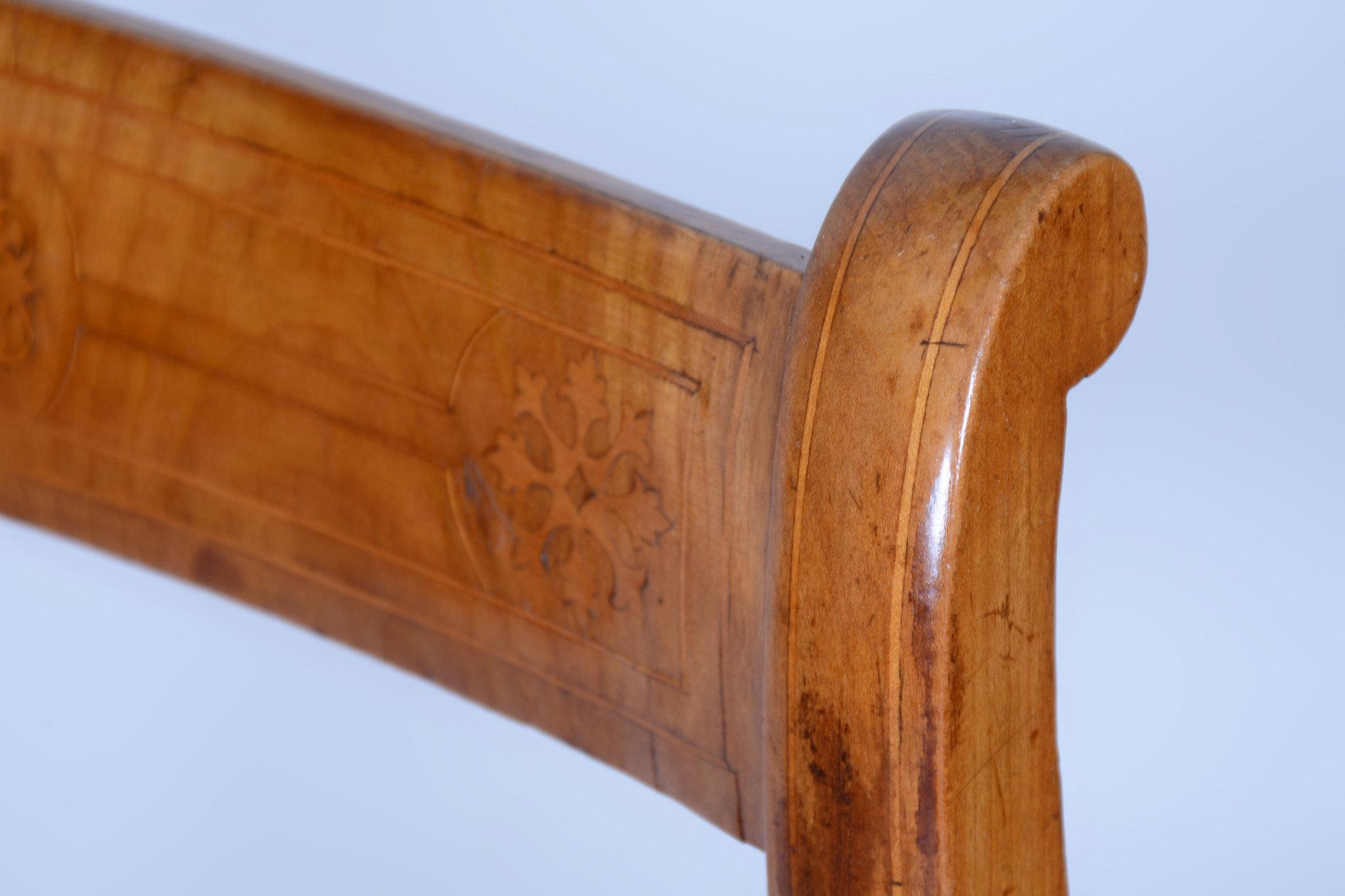 Restaurierter Biedermeier-Stuhl, Kirschbaum, Rattan, Revived Polish, Österreich, 1830er Jahre im Zustand „Gut“ im Angebot in Brandys nad Labem, Středočeský kraj