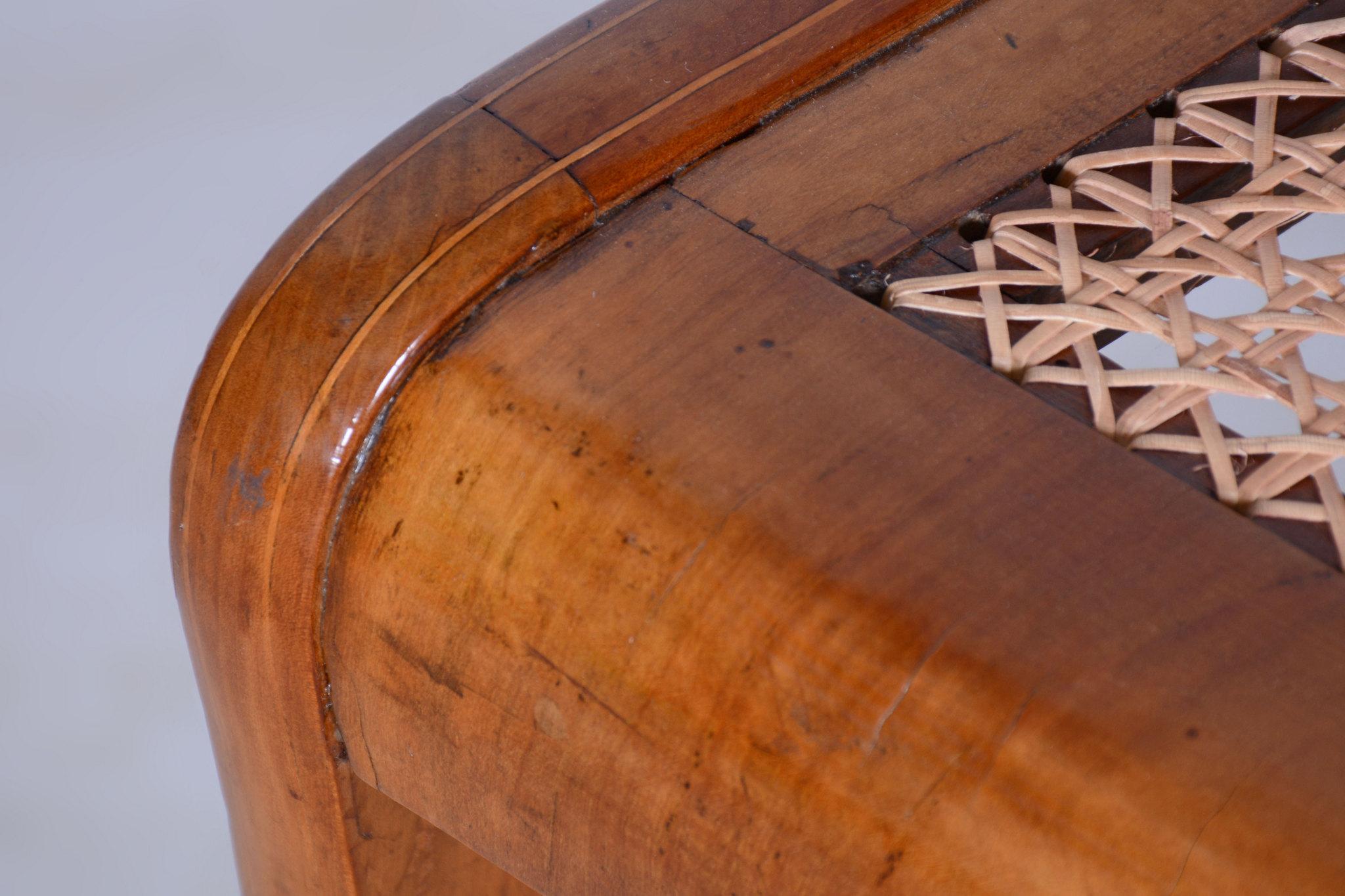 Restaurierter Biedermeier-Stuhl, Kirschbaum, Rattan, Revived Polish, Österreich, 1830er Jahre im Angebot 1