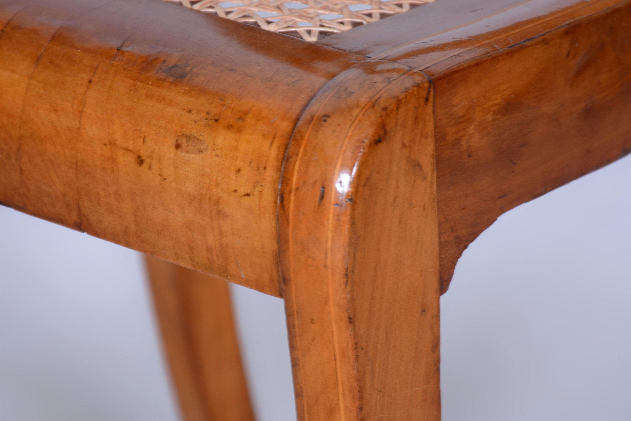 Restaurierter Biedermeier-Stuhl, Kirschbaum, Rattan, Revived Polish, Österreich, 1830er Jahre im Angebot 2
