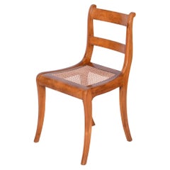 Restored Biedermeier Chair, Cherry Tree, Rattan, Revived Polish, Austria, 1830s