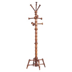 Restored Biedermeier Coat Hanger, Beech, Revived Polish, Czech, 1890s
