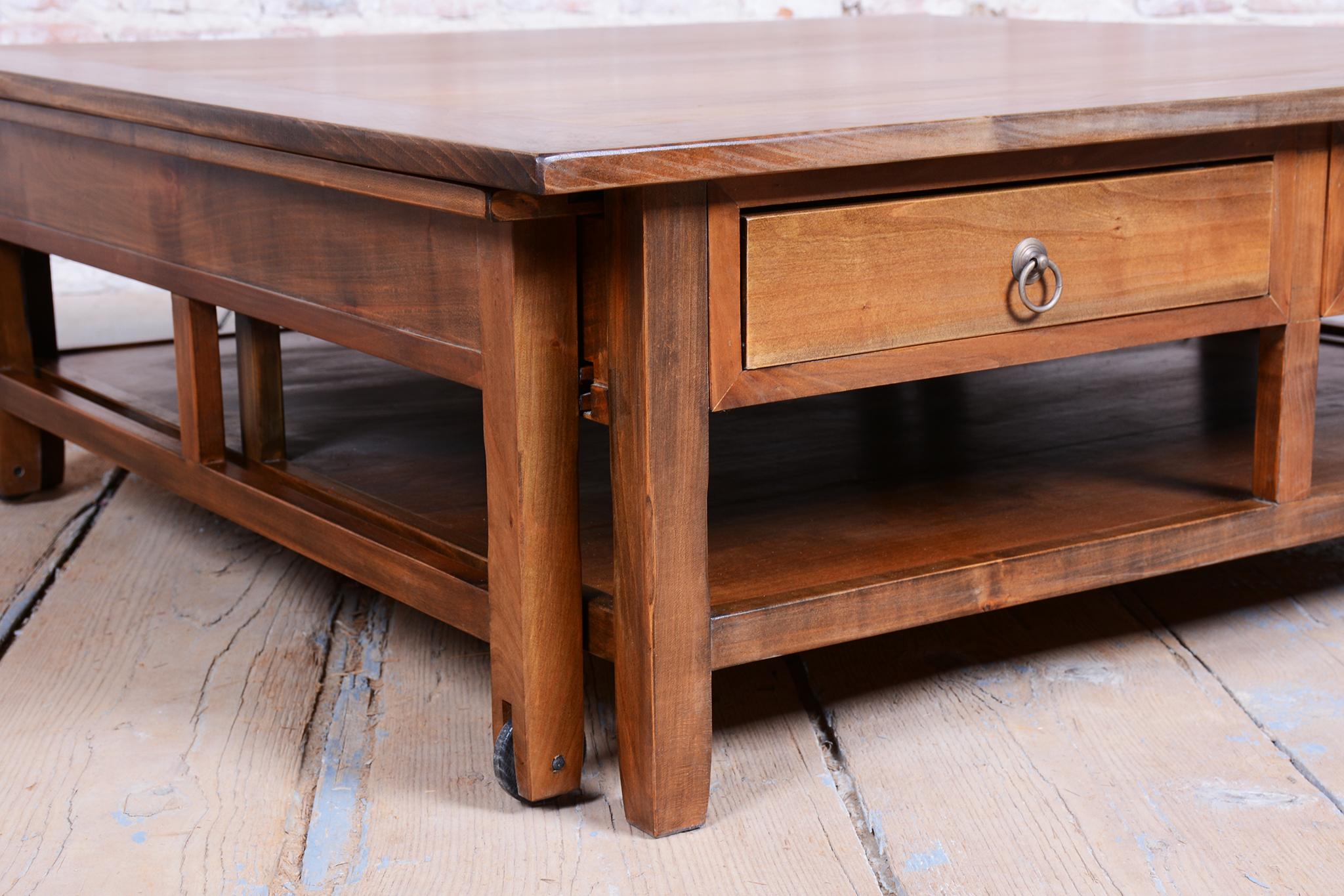 Table à café Biedermeier restaurée, cerisier, polonais ravivé, France, années 1890 en vente 11