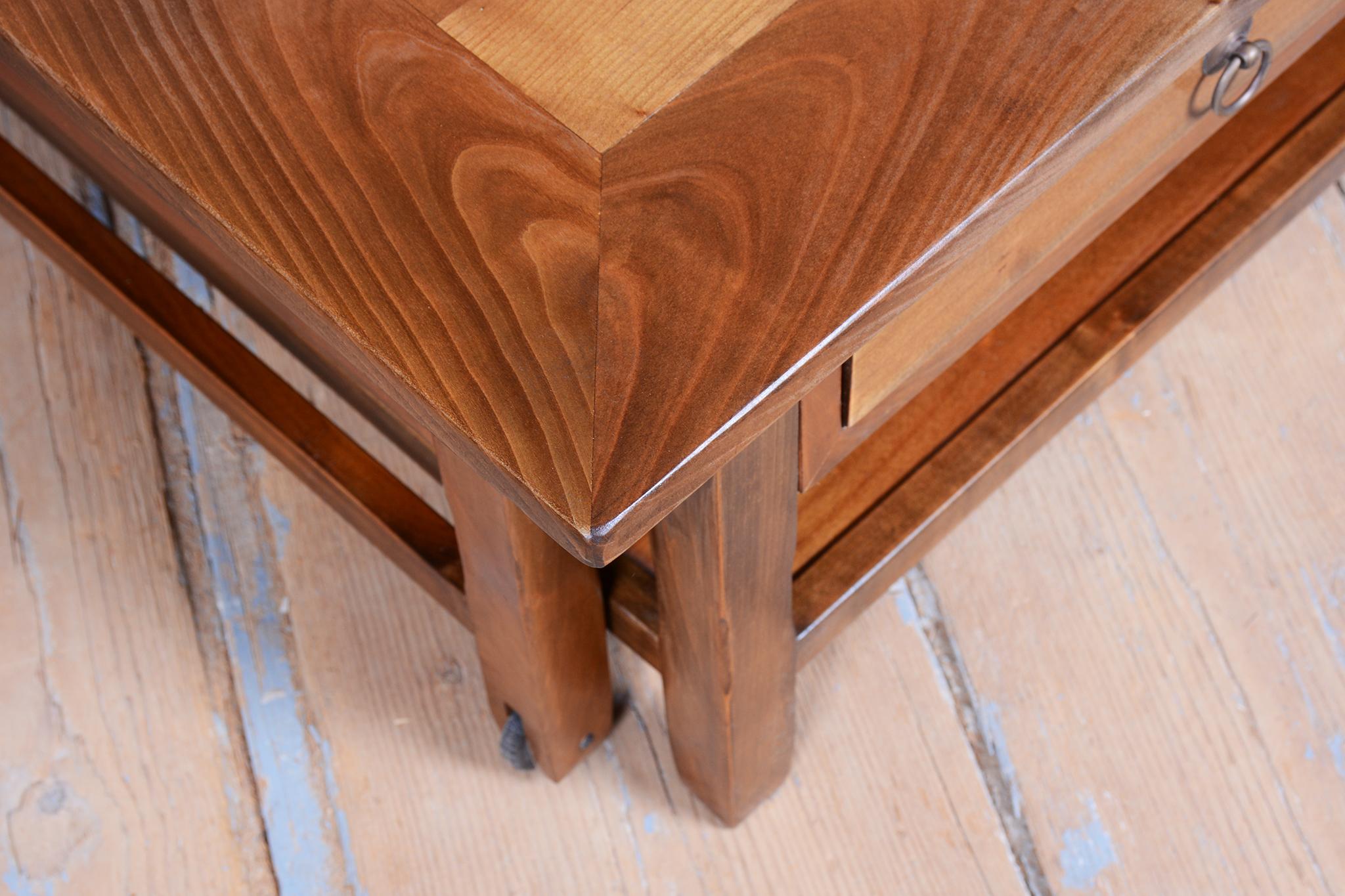 Table à café Biedermeier restaurée, cerisier, polonais ravivé, France, années 1890 en vente 12