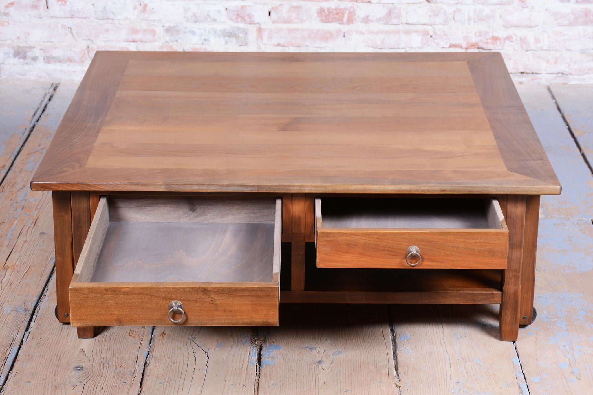 Table à café Biedermeier restaurée, cerisier, polonais ravivé, France, années 1890 en vente 2