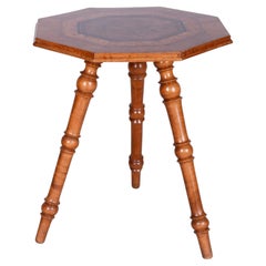 Tavolino da caffè Biedermeier restaurato, ciliegio, noce, polacco, ceco, anni 1870