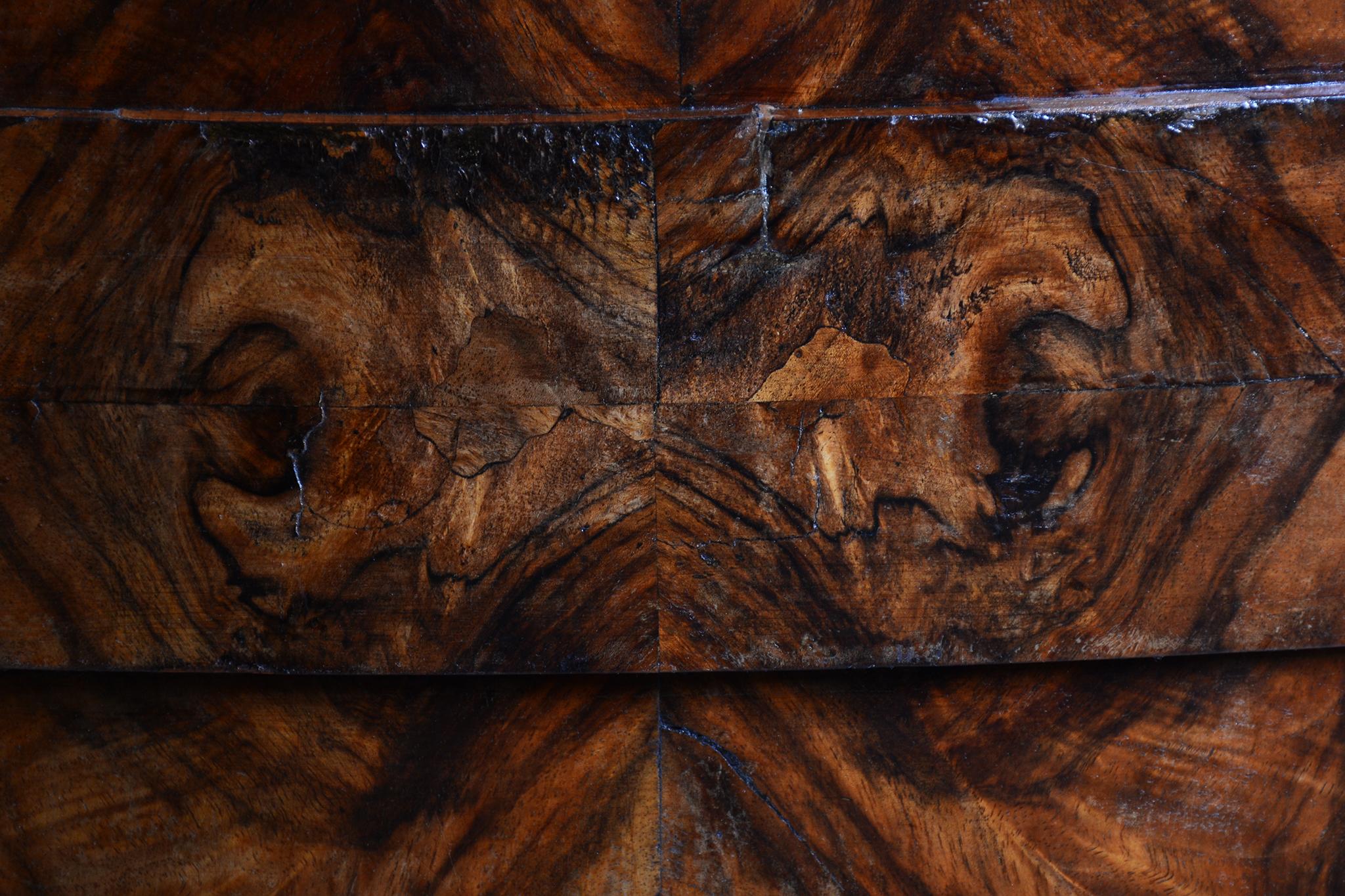 Wood Restored Biedermeier Corner Cabinet, Walnut, Polished, Austria, 1830s For Sale