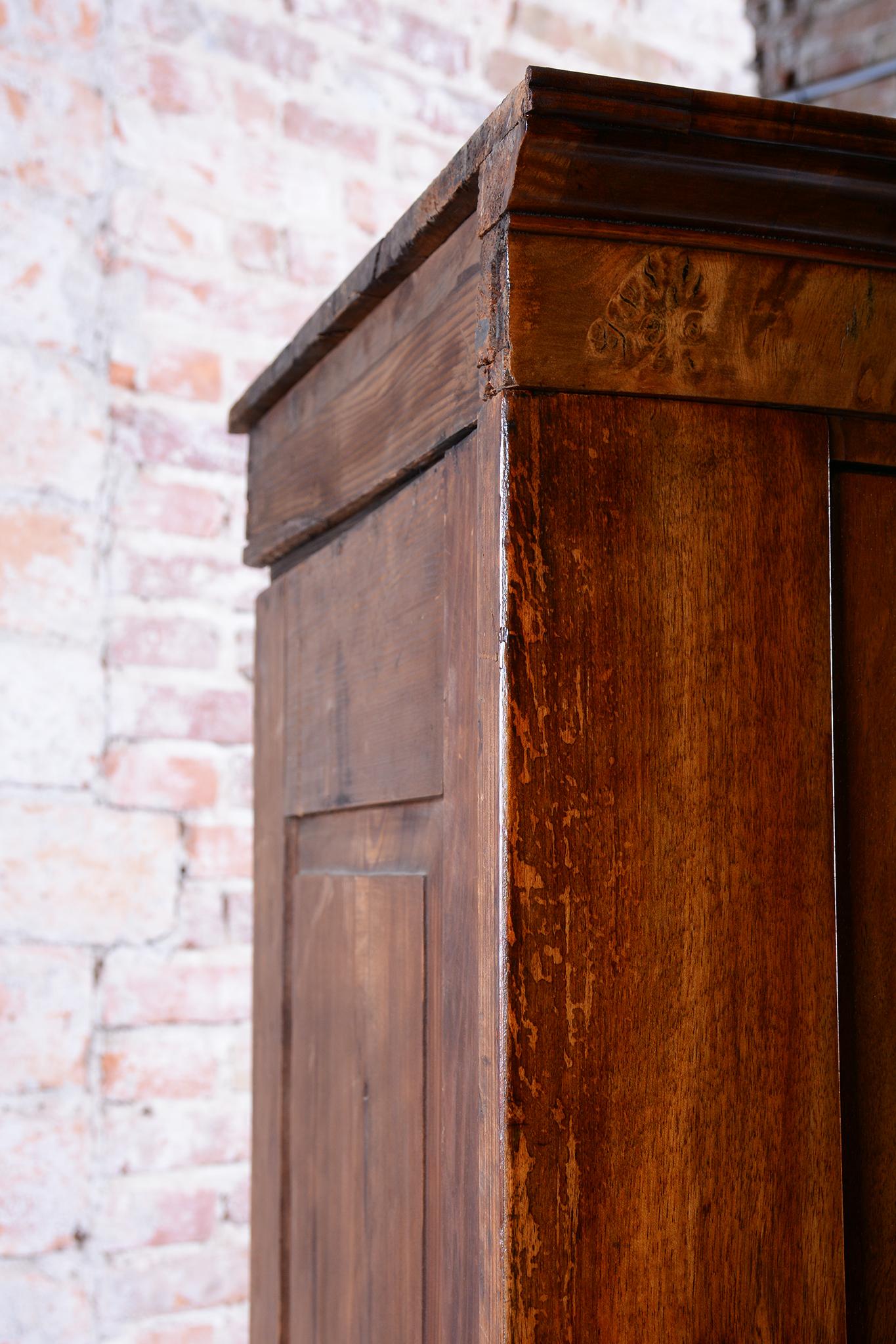 Restored Biedermeier Corner Cabinet, Walnut, Polished, Austria, 1830s For Sale 2
