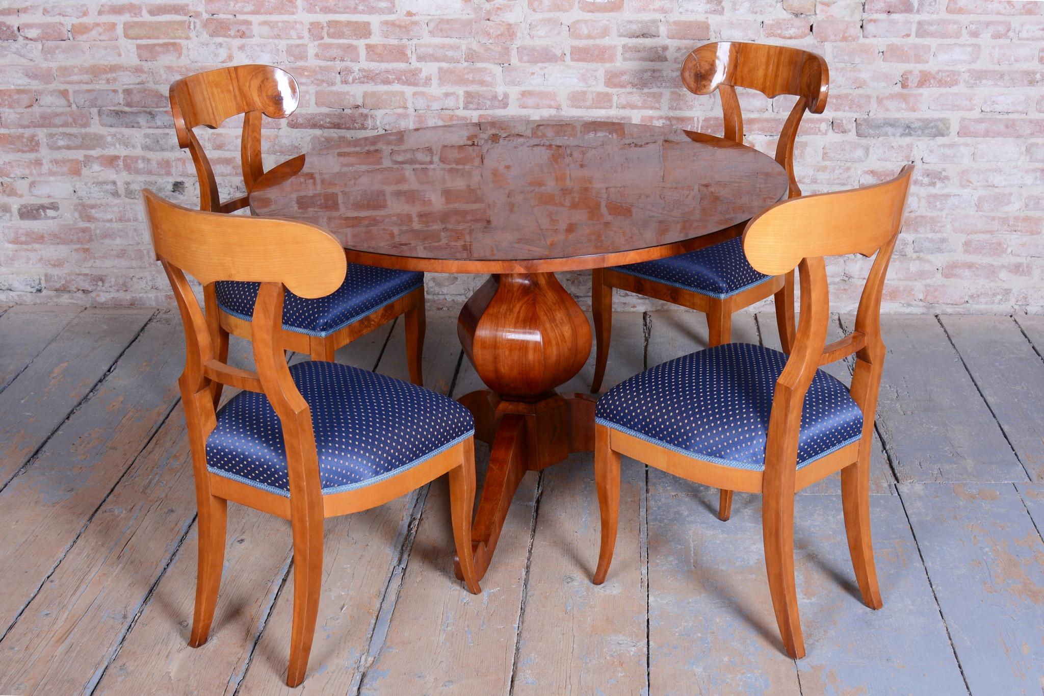 Restored Biedermeier Dining Table, Cherry Wood, Revived Polish, Austrian, 1820s For Sale 13