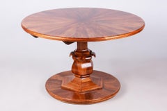 Restored Biedermeier Dining Table, Walnut, Revived Polish, Austria, 1820s