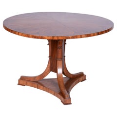 Restored Biedermeier Dining Table, Walnut, Revived Polish, Austrian, 1820s