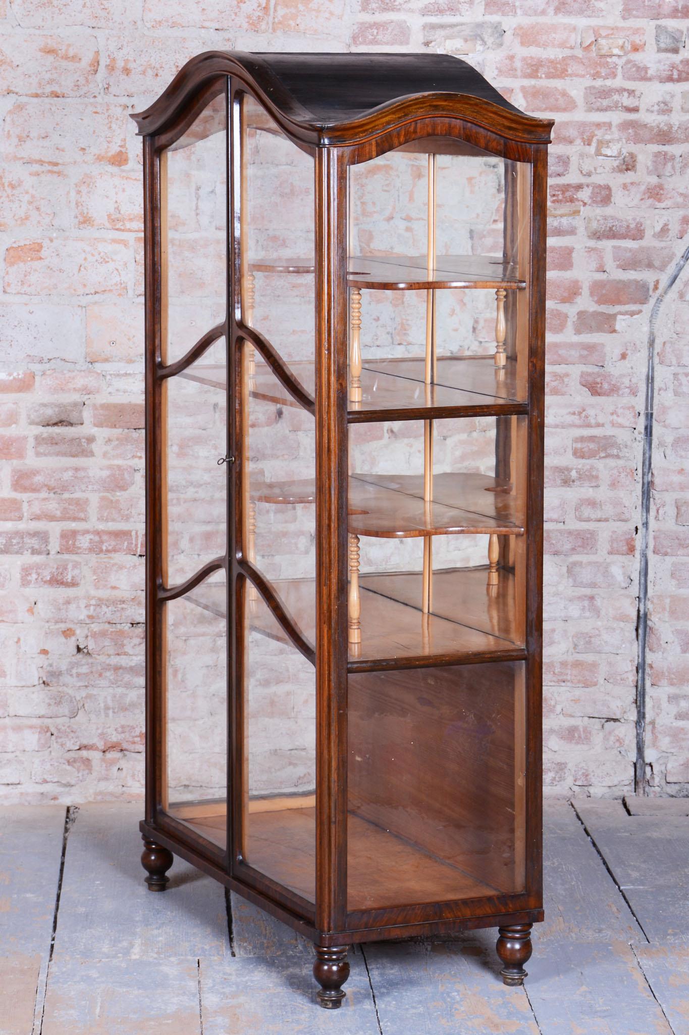 Restored Biedermeier Display Cabinet, Maple, Walnut, Polish, Czech, 1850s For Sale 1