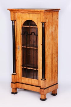 Restored Biedermeier Display Cabinet, Walnut, Glass, 1820s, Austria