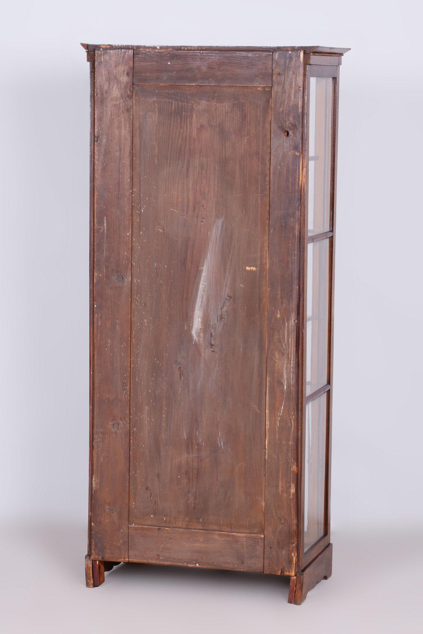 Restored Biedermeier Display Cabinet, Walnut, Polish, Spruce, Czech, 1830s For Sale 11