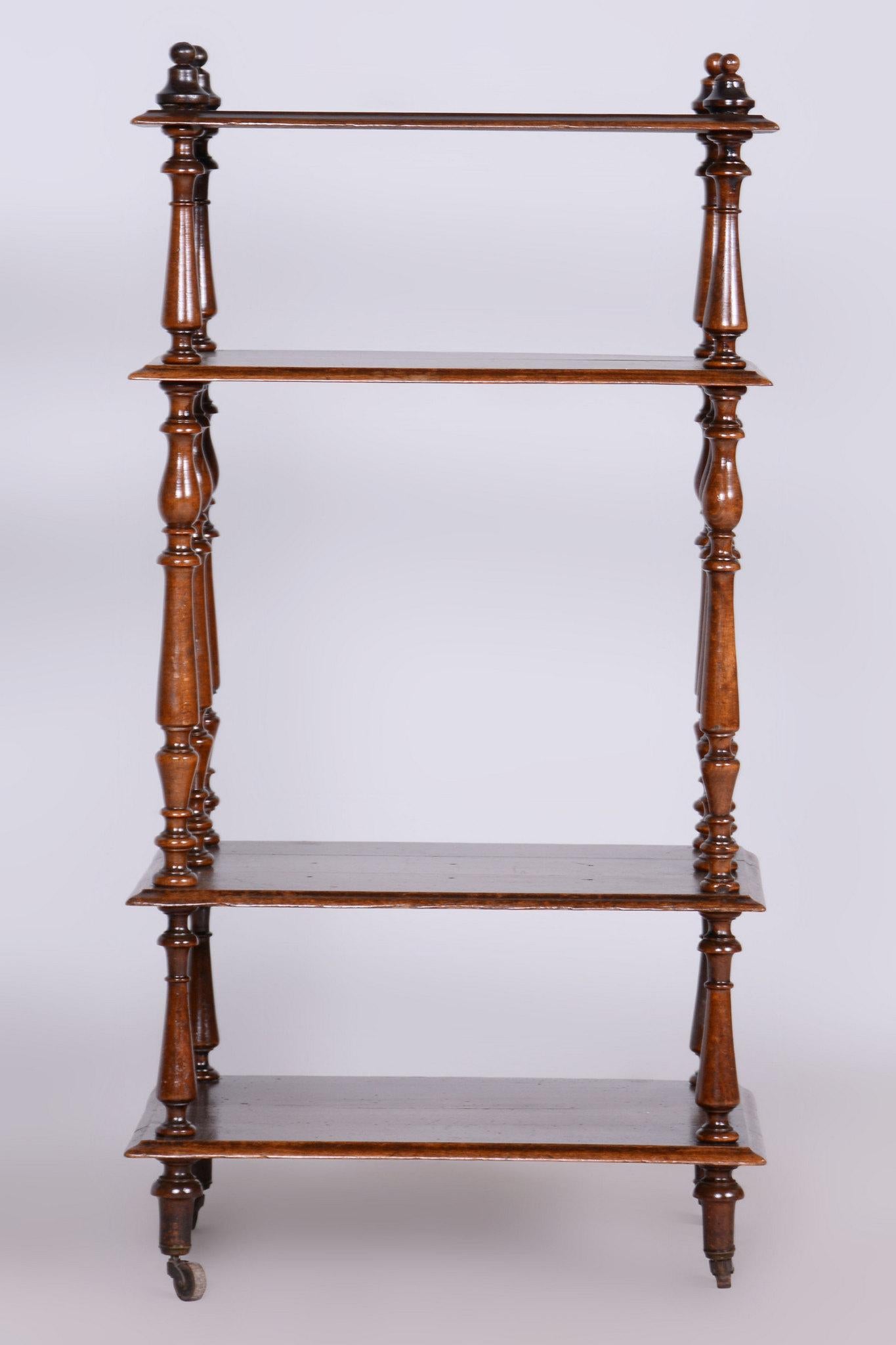 Biedermeier Étagère restaurato, Beeche, ruote in ottone, Francia, 1880 in vendita 4