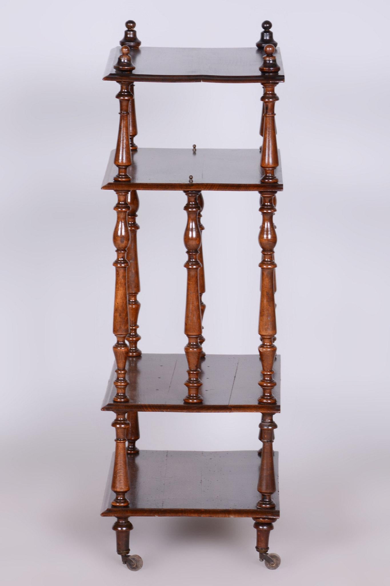 Biedermeier Étagère restaurato, Beeche, ruote in ottone, Francia, 1880 in vendita 5