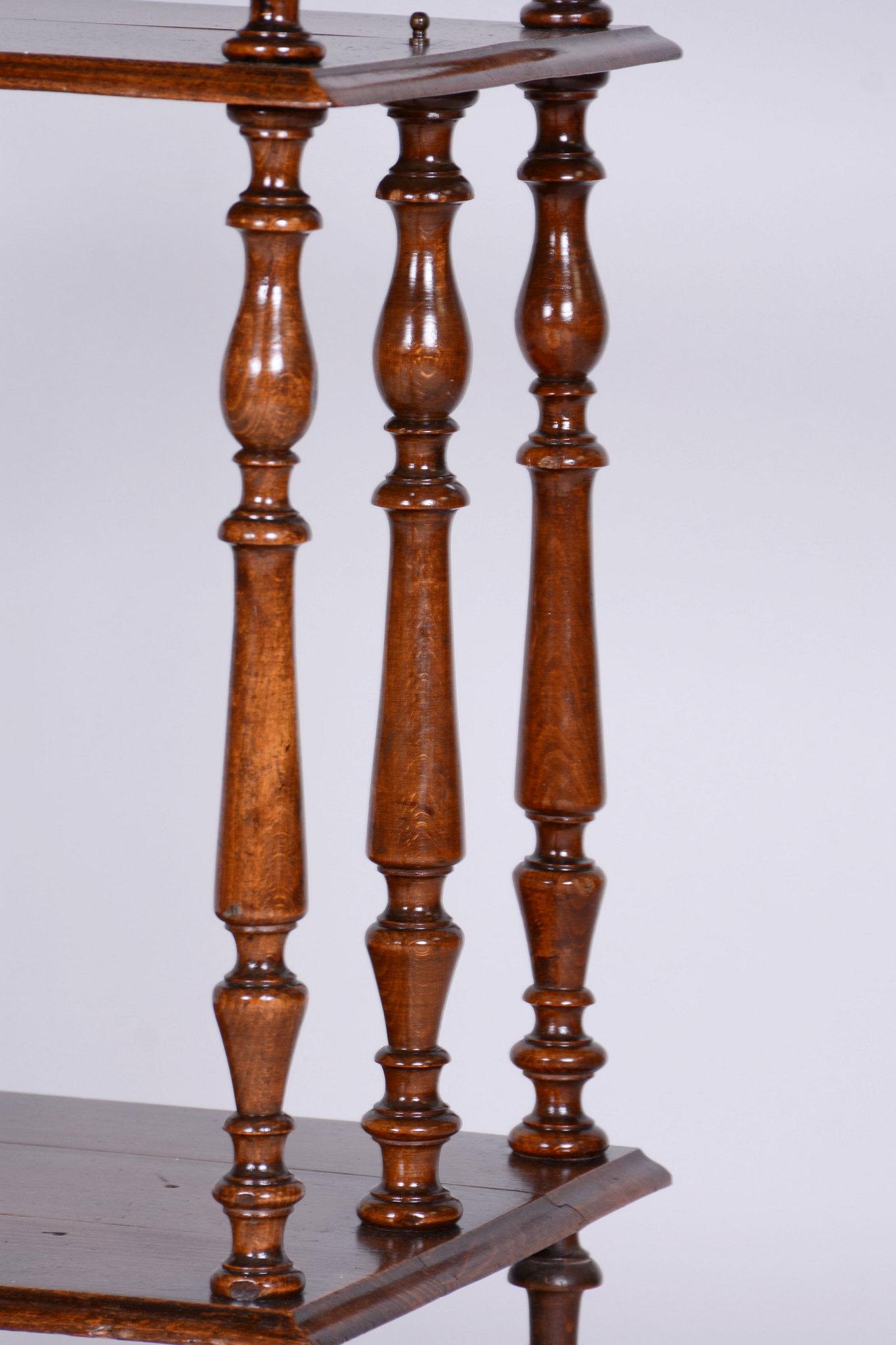 Biedermeier Étagère restaurato, Beeche, ruote in ottone, Francia, 1880 in vendita 3