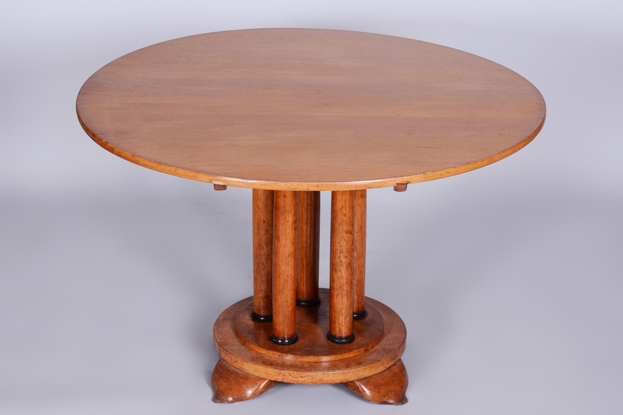 Mid-19th Century Restored Biedermeier Oak Dining Table, Folding Top Desk, Austria, 1830s For Sale