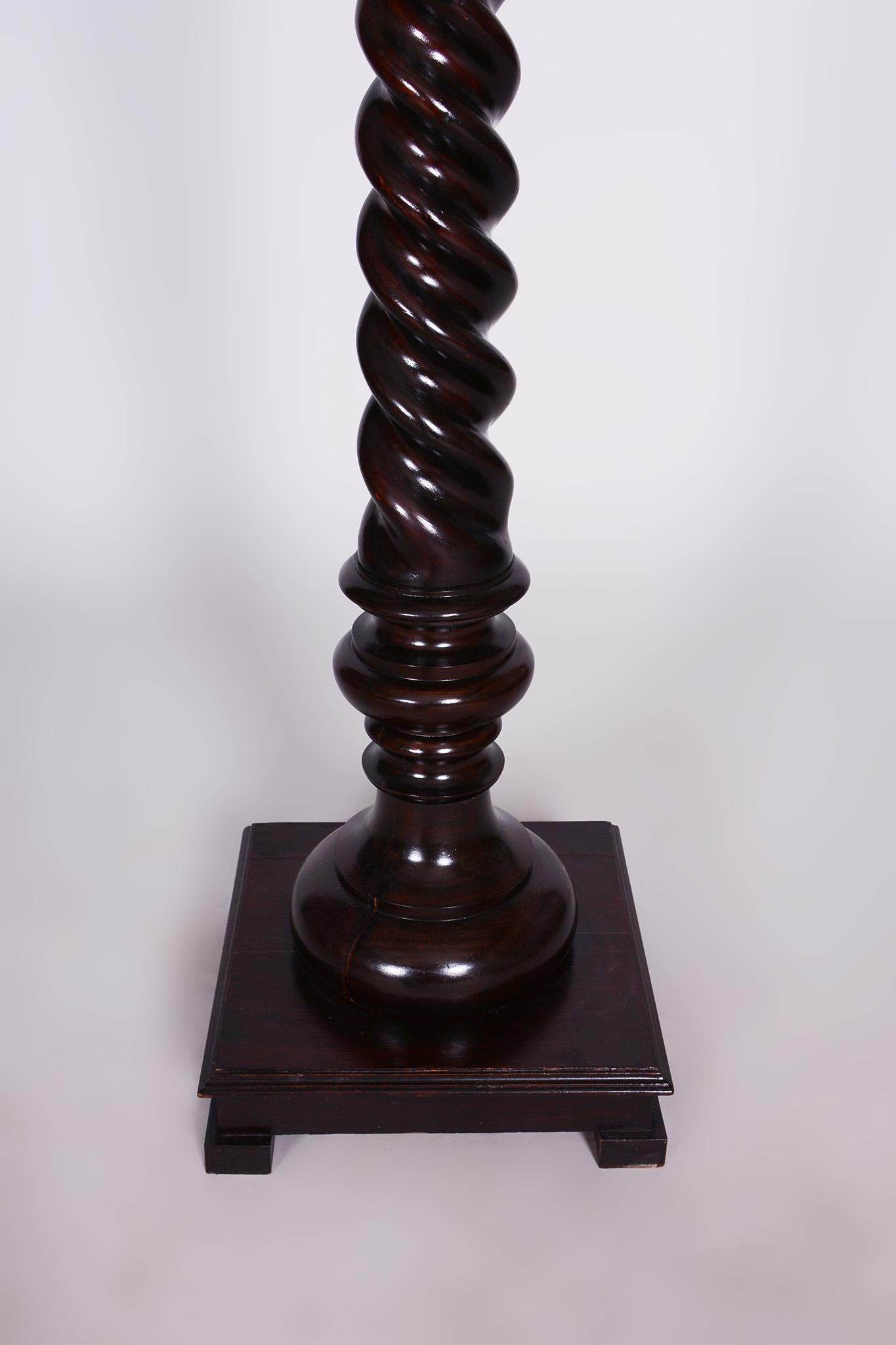 Restored Biedermeier Pedestal, Stained Walnut, Revived Polish, Austria, 1840s For Sale 4