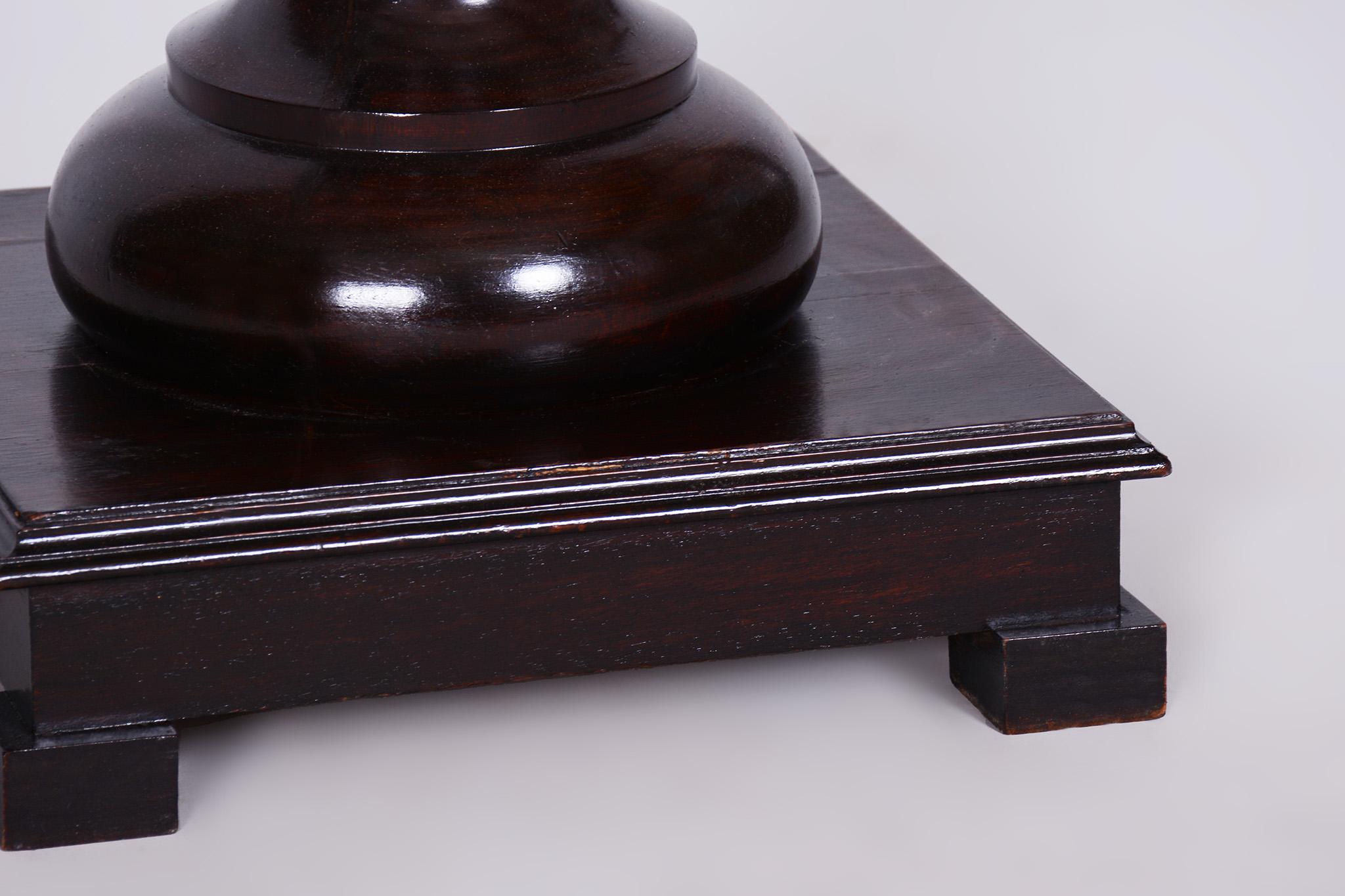 Restored Biedermeier Pedestal, Stained Walnut, Revived Polish, Austria, 1840s For Sale 1