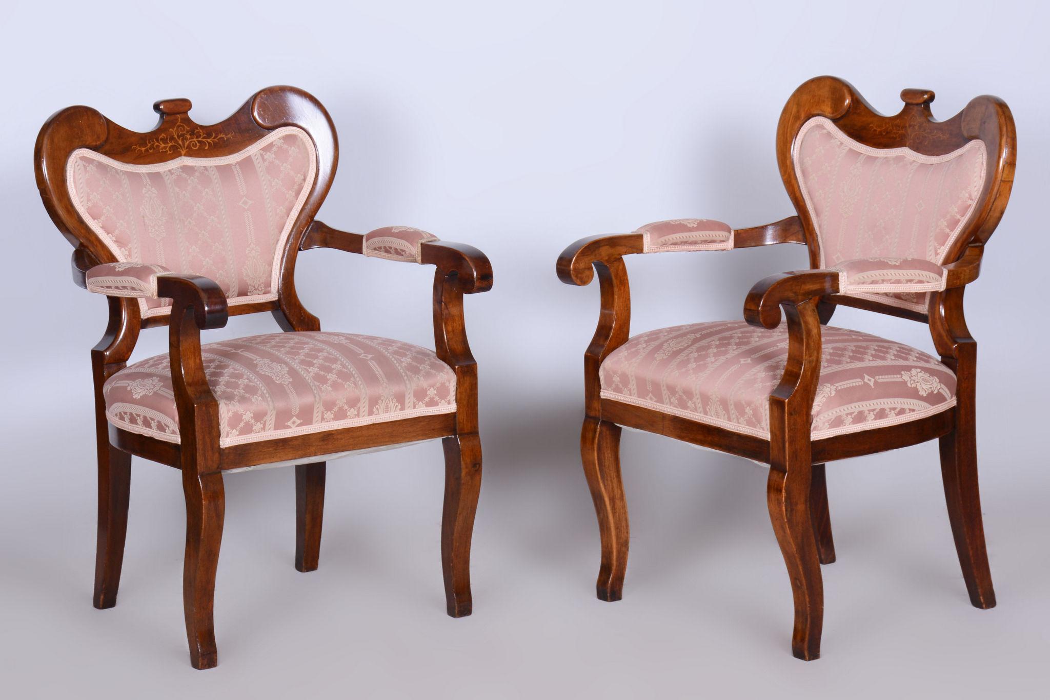 Ensemble de sièges Biedermeier restauré, Oak Oak Walnut, Stable Constructon, Autriche, 1840s en vente 4