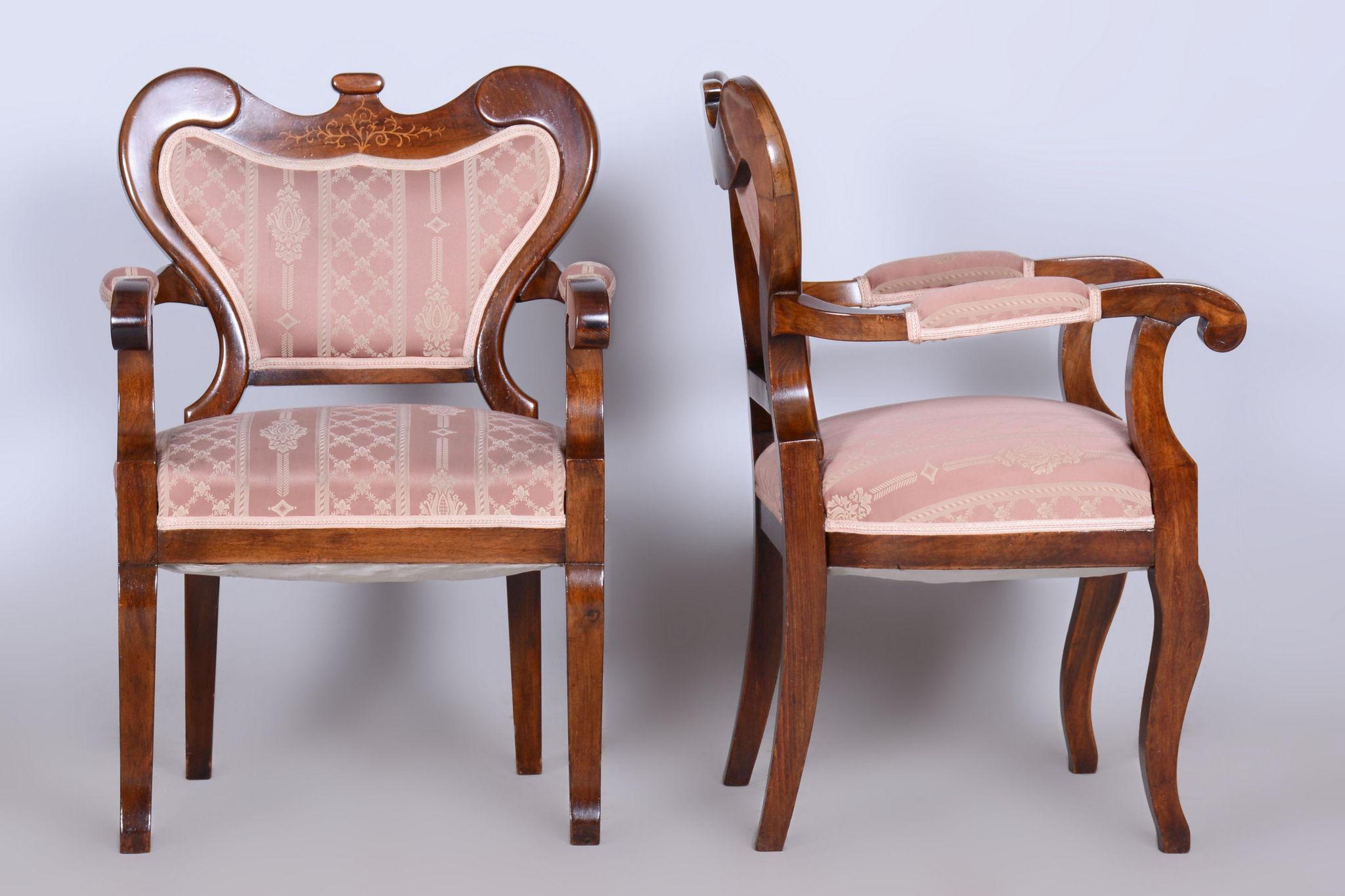Ensemble de sièges Biedermeier restauré, Oak Oak Walnut, Stable Constructon, Autriche, 1840s en vente 3