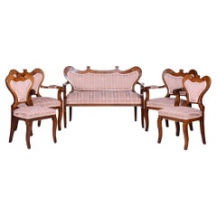 Restored Biedermeier Seating Set, Oak Walnut, Stable Constructon, Austria, 1840s