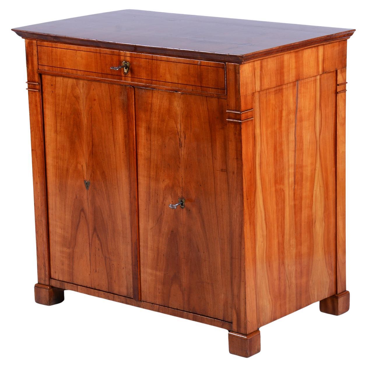 Restored Biedermeier Side Cabinet, Cherry Wood, Polish, Czech, 1830s For Sale