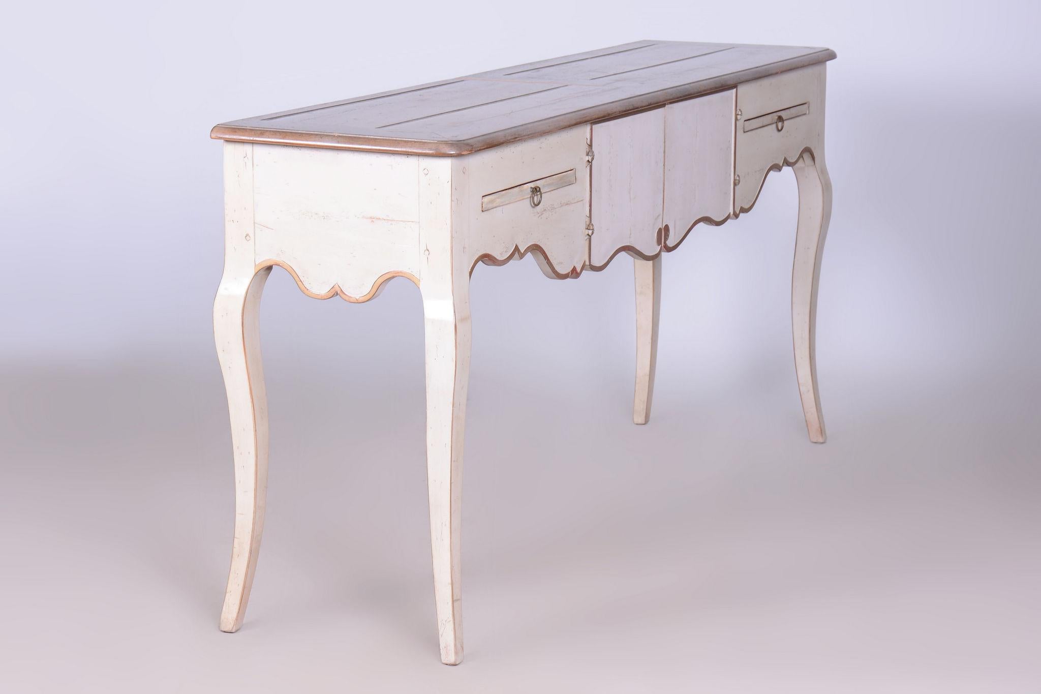 Restored Biedermeier Side Table, Beech, Cherry-Tree, France, 1910s For Sale 11
