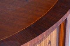 Tavolino Biedermeier restaurato, noce, acero, intarsio unico, Francia, anni 1850