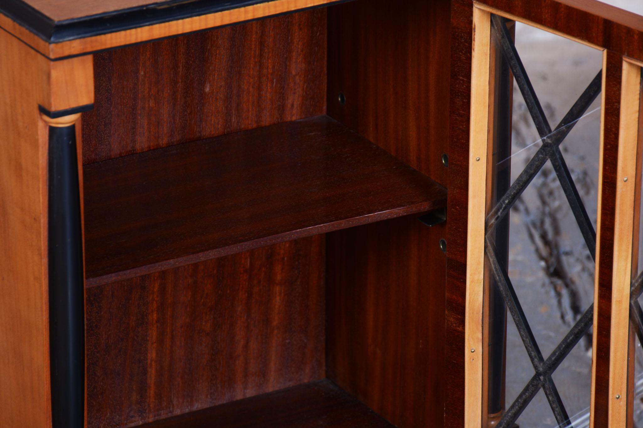 Restored Biedermeier Small Display Cabinet, Cherry Wood, Polish, Czech, 1850s For Sale 6