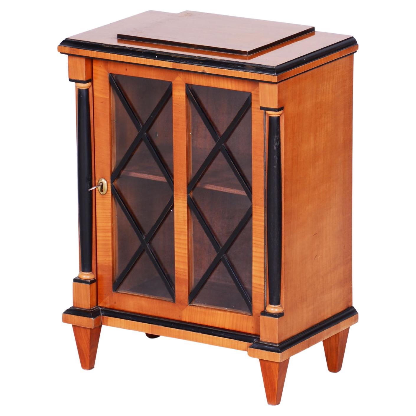 Restored Biedermeier Small Display Cabinet, Cherry Wood, Polish, Czech, 1850s