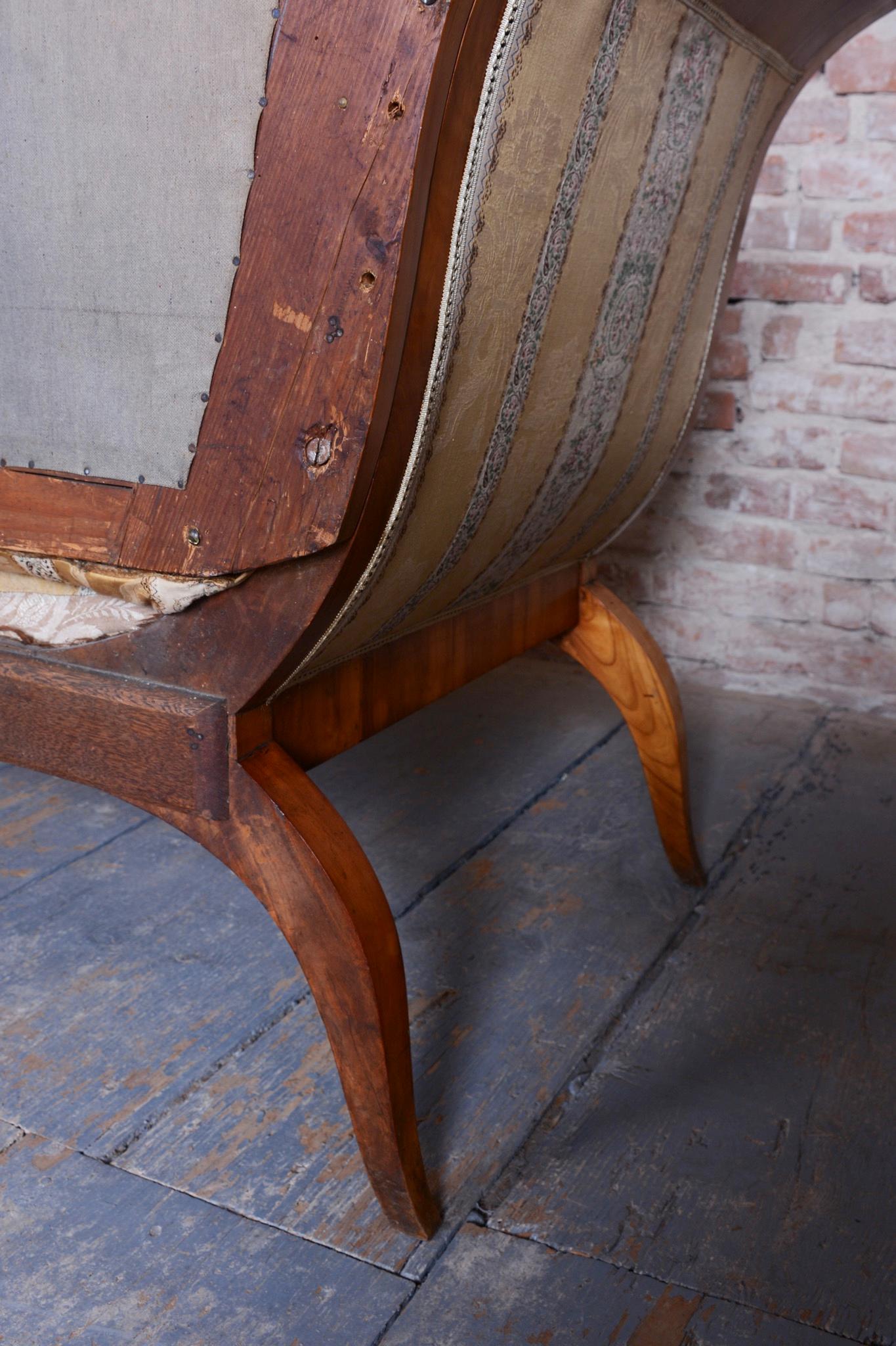 Restored Biedermeier Sofa, by Josef Danhauser, Cherry Wood, Austria, 1820s For Sale 5