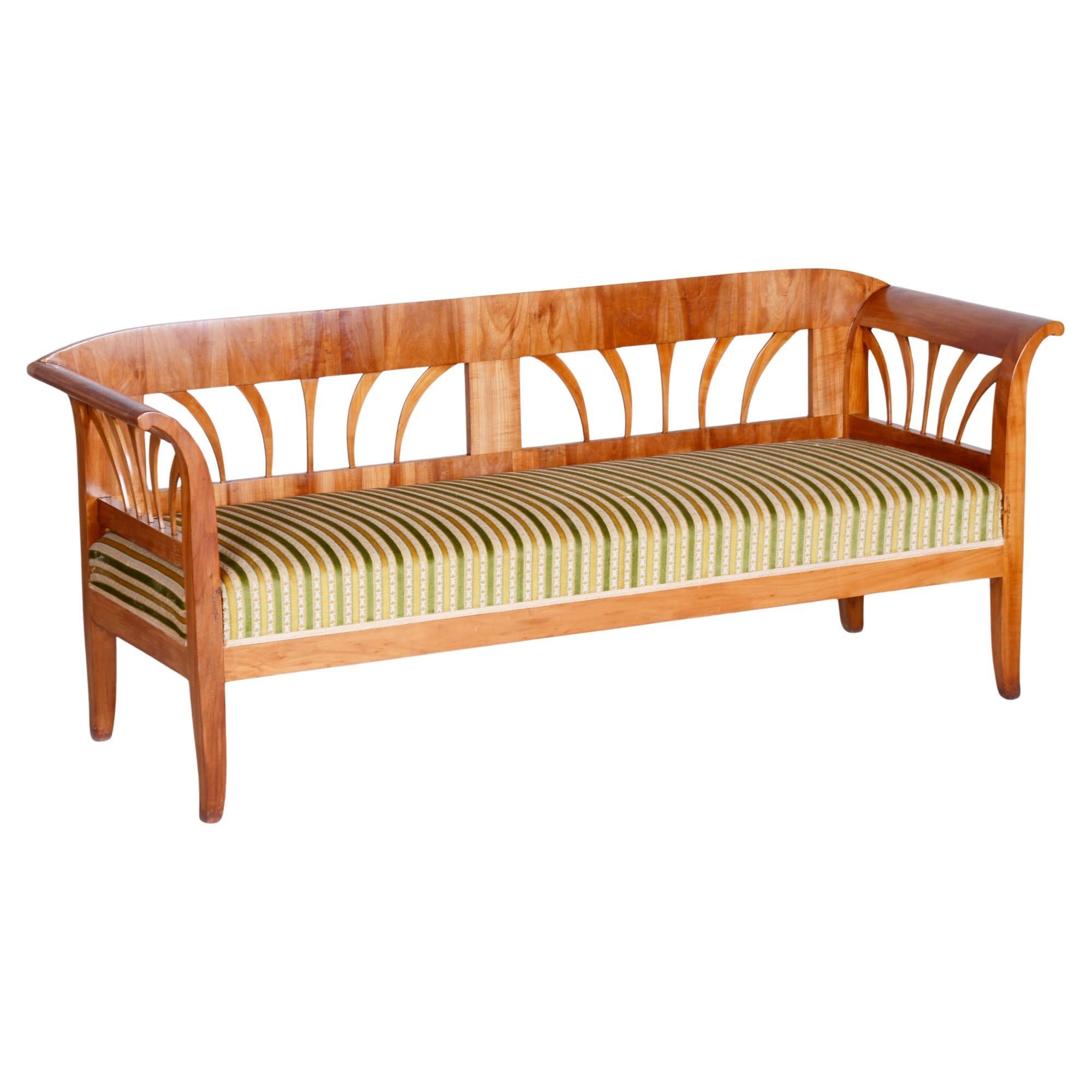 Restored Biedermeier Sofa, Cherry Wood, Spruce, Revived Polish, Austria, 1820s