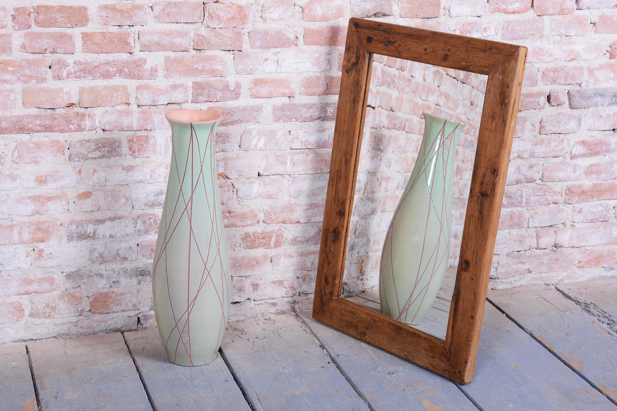 Glass Restored Biedermeier Wall Mirror, Pine Wood, Revived Polish, Czech, 1870s For Sale