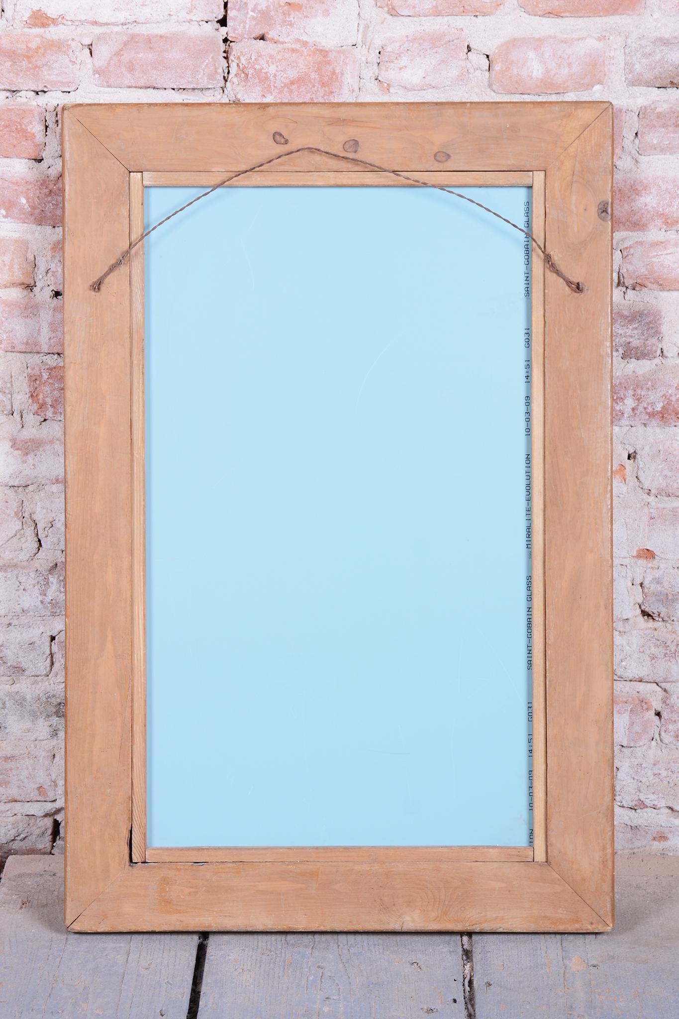 Restored Biedermeier Wall Mirror, Pine Wood, Revived Polish, Czech, 1870s For Sale 3