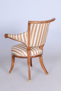 Restored Biedermeier Walnut Armchair, Josef Danhauser, Vienna, Austria, 1820s
